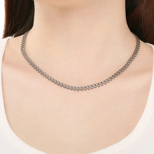 Personalized 304 Stainless Steel Heart Shaped Necklace 18k Vacuum Plated Golden Wheat Spike Chain Elegant Fashion <b>Jewelry</b> - Product Image 2