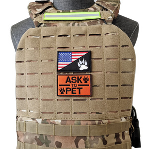 Parche de tela de lona ecológica bordado en 3D de doble cara para mascotas, con decoración de encaje y cierre de gancho y bucle, para uso en prendas, 6 colores - Product Image 3