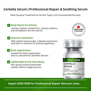 Suero de Centella, Suero Reparador Calmante Profesional de 5 ml con Hialuronato de Sodio para Clínicas, Recuperación de la Barrera Cutánea - Product Image 2