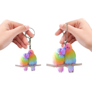 Nouveau Pendentif en Acrylique Naturel Transfrontalier, Ornement Coloré Oiseaux en <span class=keywords><strong>Couple</strong></span>, Décoration pour Rétroviseur de Voiture, Cadeau, <span class=keywords><strong>Porte</strong></span>-clés de Sac à Dos - Product Image 5