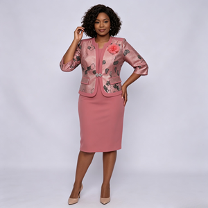 Veste en lin sur mesure pour femme, tailleur formel d'église, tenue grande taille pour femme, vente en gros d'usine - Product Image 1