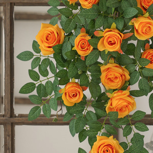 Guirlandes de roses artificielles Hua Qianyun, fleurs en soie à suspendre, décoration murale, plantes vertes suspendues, fleurs pour la décoration de la maison - Product Image 4