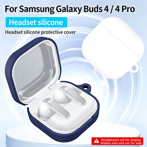 Funda Protectora Rígida de PC para Auriculares <span class=keywords><strong>Samsung</strong></span> <span class=keywords><strong>Galaxy</strong></span> Buds4 4Pro, Color Sólido, Conveniente, con Carga Inalámbrica - Product Image 3