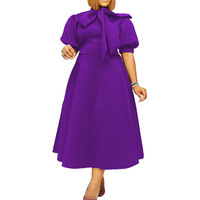 Robes d'église tendance, robes décontractées élégantes pour femmes, manches longues, col carré, robe de bureau pour femme, robes africaines pour femmes