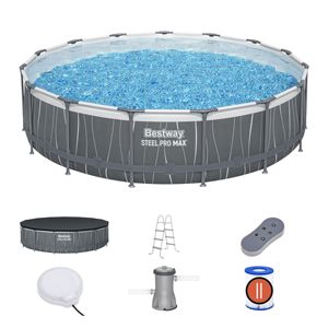 Piscine hors sol ronde <span class=keywords><strong>Bestway</strong></span> 561GD/561GC/561GBE Steel Pro MAX avec cadre en acier et éclairage <span class=keywords><strong>LED</strong></span> - Product Image 5