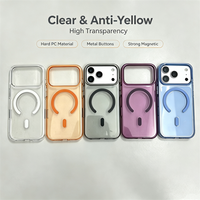 Coque de protection magnétique transparente officielle en PC anti-jaunissement pour iPhone 18 17 16 15 14 13 Pro Max
