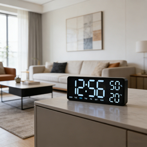 นาฬิกาปลุกตั้งโต๊ะดิจิตอลแบบเรียบง่าย แสดงวันในสัปดาห์ ระบบอิเล็กทรอนิกส์ ปรับเวลาอัตโนมัติ รองรับ DST ปลุกสองครั้ง ฟังก์ชั่นหลากหลาย ปฏิทิน จอ LED ขนาดใหญ่ ใช้พลังงานจาก USB/แบตเตอรี่ - Product Image 4