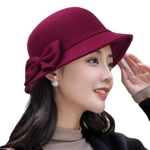 Chapeau Fedora Trilby Vintage en Feutre de Laine avec Nœud pour Femme et Fille – Collection Hiver - Product Image 1
