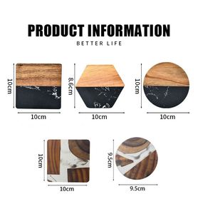 Promotional Wooden <b>Coasters</b> Custom Slate <b>Marble</b> <b>Coasters</b> Anti-scalding Beverage Resin <b>Coasters</b> with Custom logo - Product Image 3