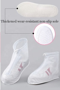 Sepatu Boot ritsleting Anti selip, dapat digunakan kembali hujan Non-slip karet Overshoe plastik PVC tebal pelindung penutup tahan air Anti-slip - Product Image 5