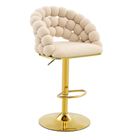 Chaise à bulles gonflable de luxe réglable pour comptoir de cuisine, chaises de bar modernes en velours avec pieds dorés