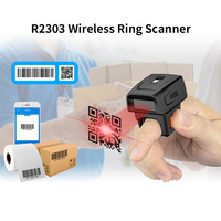 Escáner de código de barras de anillo inalámbrico de escaneo continuo rápido 2,4G escáner de código de barras de dedo pequeño