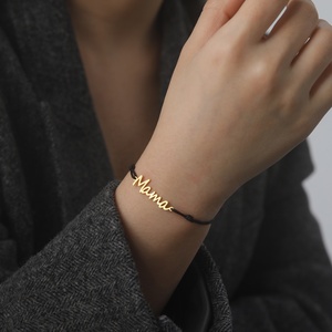 Letters <strong>Mama</strong> Black Red <strong>Bracelet</strong> for Women Braided Adjustable Rope <strong>Bracelet</strong> Fashion Jewelry Mothers Day Gift - Product Image 6