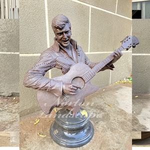 مخصص الحديثة ديكور المنزل بالحجم الطبيعي تمثال برونز تمثال العزف على الجيتار تمثال النحت للبيع - Product Image 2