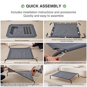 ग्रीष्मकालीन शीतलन पोर्टेबल छोटे मध्यम बड़े आकार के बड़े आकार ने कुत्ते बिल्ली के पालतू जानवरों के लिए जमीन की ऊंचाई से ऊपर उठाया - Product Image 6