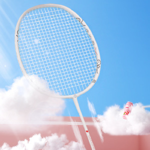 <span class=keywords><strong>Raquette</strong></span> de badminton en composite de fibre de carbone, taille haricot, design monobloc. Idéal pour les débutants, les joueurs de niveau débutant et les enfants - Product Image 3