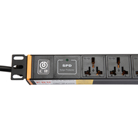 PDU à montage en rack 8 prises, unité de distribution d'alimentation en métal, indice de protection IP66, certifié CE, basse tension, universel, prises 10A 16A pour serveur