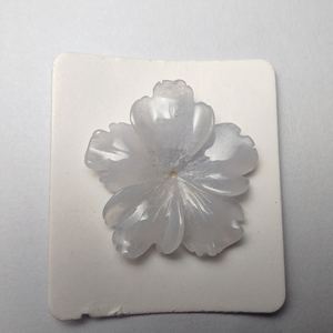 Pierres précieuses pour Souvenir, brillantes, en forme de fleur, Agate et dentelle bleue, 23-42mm, CN F235 - Product Image 3