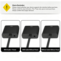1080P Video-Audio-Konverter Adapter 3,5mm Audio-Buchse Micro-USB-Betriebene Video-Konvertierungsbox für TV Monitor Projektor