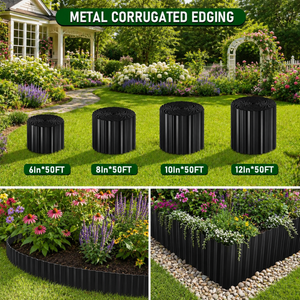 Bordo per Giardino in Metallo Ondulato Personalizzato 15 cm H x 15 m L, Bordura Flessibile per Aiuole, Prato e Giardino - Product Image 1