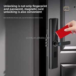 An ninh thông minh ngoài trời khóa wtih xử lý thiết lập màu đen vân tay điện tử nhôm lối vào phía trước cửa xử lý - Product Image 2