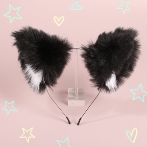 Nouveau style, bandeau léger fait main pour femme, en fausse fourrure douce, avec oreilles de <span class=keywords><strong>loup</strong></span>, renard ou chat, style anime - Product Image 2