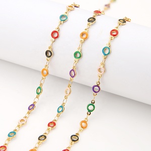 Cadenas de esmalte con diseño de donut para collares y pulseras infantiles DIY, accesorios y suministros, cadenas de esmalte con efecto de goteo de aceite para manualidades. - Product Image 3