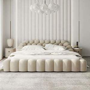 Cama Doble Moderna de Diseño Nórdico, Sofá Cama Multifuncional, Estilo Europeo Simple, Duradero, de Cuero, para Dormitorio o Sala de Estar - Product Image 3