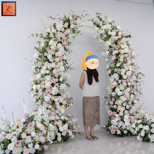 शादी की पृष्ठभूमि के लिए रेशम सींग का फूल धावक और मेहराब की व्यवस्था - Product Image 3