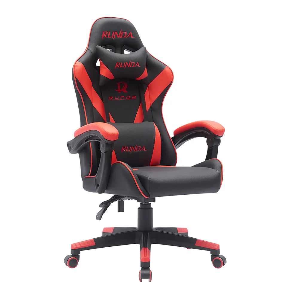 ขายร้อนสีดําสีแดงหนังเชื่อมโยงที่เท้าแขน Silla Gamer เก้าอี้เล่นเกมคอมพิวเตอร์