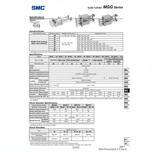 Cylindre de guidage MGGMB80-700 SMC Pneumatics - Product Image 1
