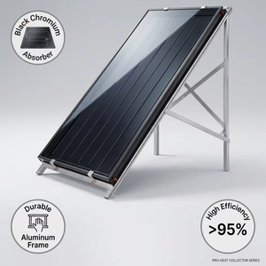 Colector Solar de Placa Plana de Cromo Negro 2.0/2.5m² Panel Térmico de Alta Eficiencia para Sistema de Calefacción de Piscinas de Hoteles Comerciales - Product Image 1
