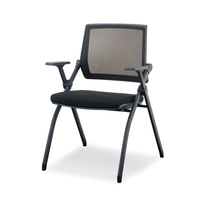 Chaises de bureau en maille de haute qualité chaises de formation pliables à cadre métallique avec table d'écriture