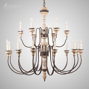 <span class=keywords><strong>Neoclasicismo</strong></span> francés estilo rural sala de estar talla contratada tipo Europa sala de estar doble escalera araña de madera - Product Image 4