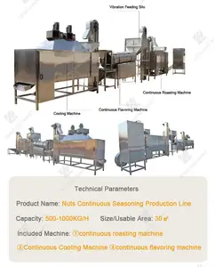 Machine d'assaisonnement de torréfaction de noix de cajou d'arachide salée entièrement automatique ligne de production d'aromatisants de torréfacteur de noix