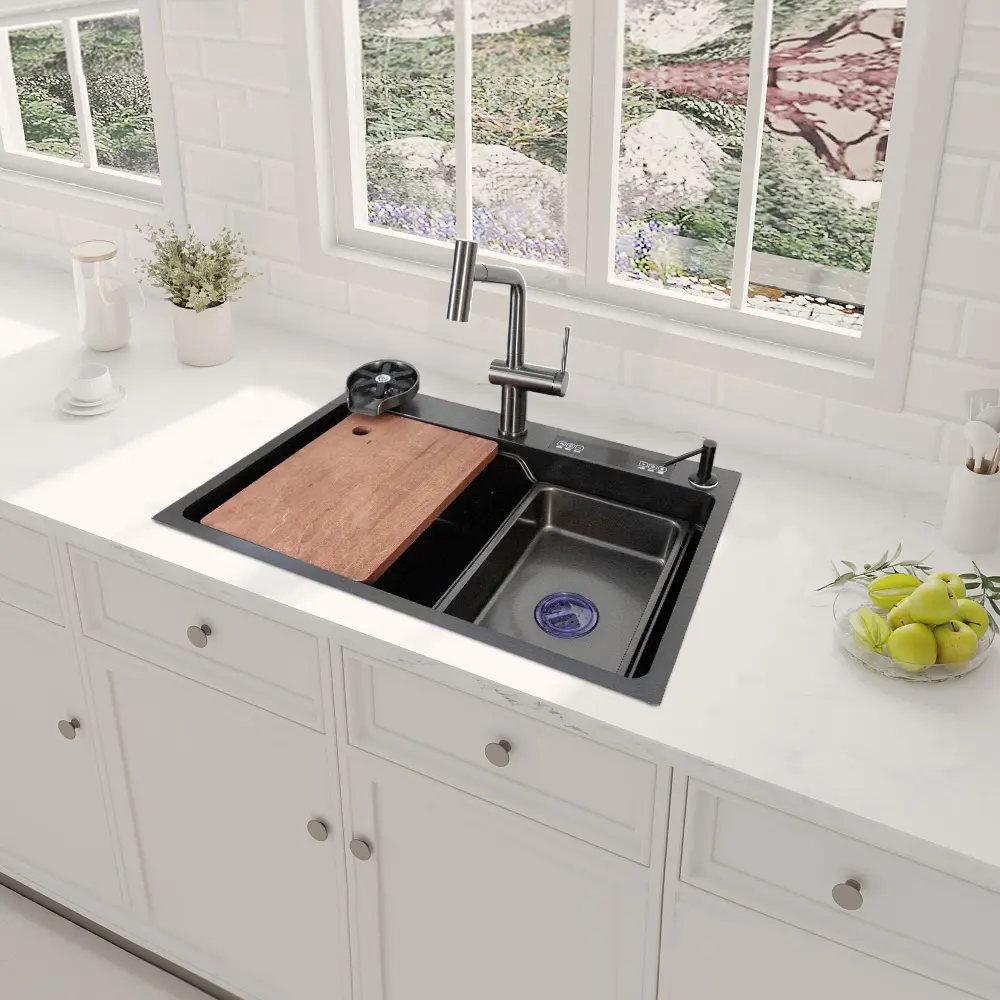 Mutfak için ultrason lavabo paslanmaz çelik temizlik meyve ve sebze Bar lavabo