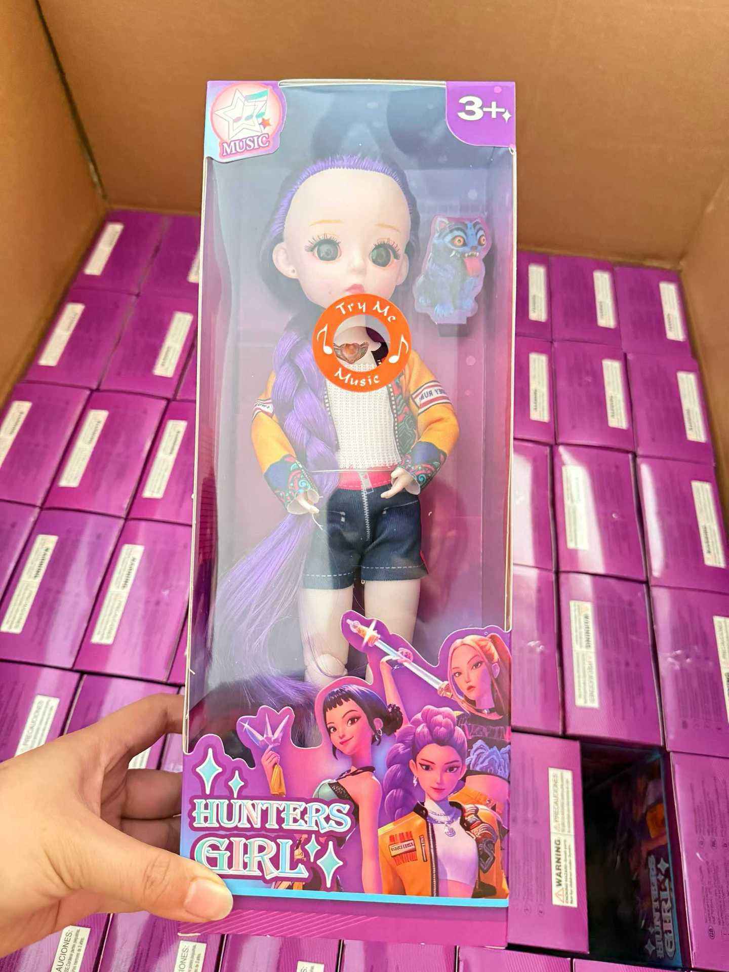 Boîte à musique lumineuse à fenêtre, version musicale - 207g (cheveux violets)