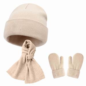 Ensemble bonnet, gants et écharpe tricotés pour enfants, automne-hiver, chauds et confortables - Product Image 5