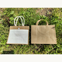 Sac fourre-tout en jute promotionnel en gros NEW YCH 2025 avec longue poignée en corde, réutilisable, écologique, logo personnalisé