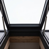 Fenêtre de toit à ouverture par le haut en aluminium sur mesure, avec vitrage, pour toit en pente métallique, ventilation de grenier, design étanche
