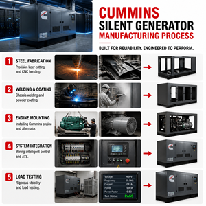 Generador Diésel Silencioso de Arranque Automático de 80 kVA, 64 kW, Refrigerado por Agua, Trifásico, 4BTA3.9-G11, con Motor Cummins, Weichai, Yuchai, Perkins - Product Image 1