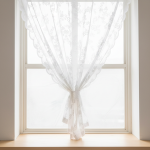 Voilage en dentelle florale style <span class=keywords><strong>japonais</strong></span> et coréen avec passe-tringe - Product Image 1
