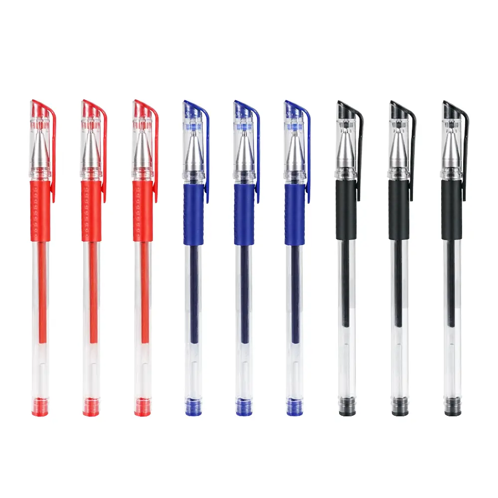 Classic Promotional Test Good Plastic 0.5mm Black Refill Retractable Custom Wholesale blue gel ink pen For Kids