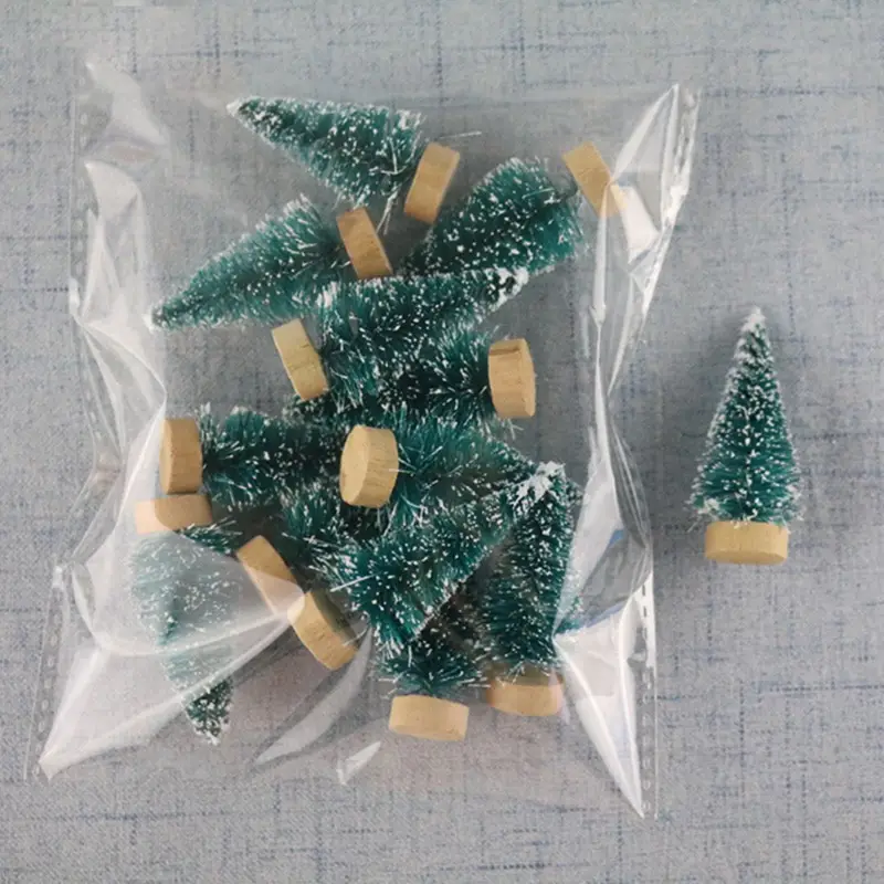 12pcs Mini Christmas Tree Pine Tree DIY Christmas Decorations For Home Table Navidad Xmas Ornaments New Year Decor Kids Gift