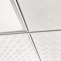 Plaques de plafond décoratives en gypse 600x600mm, stratifiées PVC, étanches, pour usage domestique et hôtelier
