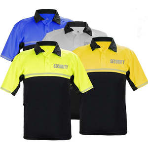 Guarda Uniforme De Segurança Camisa Polo Homens Manga Curta Poloshirts com Tira Reflexiva De Aviso - Product Image 1