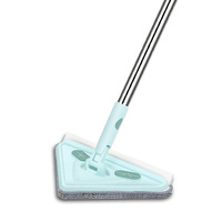 Serpillère rotative triangulaire magique pour le nettoyage des sols, serpillère triangulaire télescopique réglable à 360° en microfibre pour les fenêtres