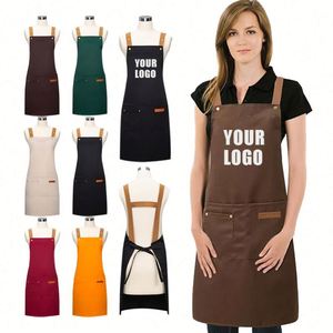 Hot Sale Custom <b>Apron</b> Waterproof Oil Proof Canvas Restaurant Cooking <b>Kitchen</b> <b>Apron</b> Work Clothes Unisex with Customized Logo - Product Image 1