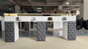 Table de bureau pour ongles blanche en marbre sur le dessus, professionnelle pour <span class=keywords><strong>salon</strong></span> de <span class=keywords><strong>manucure</strong></span>, <span class=keywords><strong>manucure</strong></span>, table et chaise high-tech de luxe moderne, luxe léger - Product Image 4