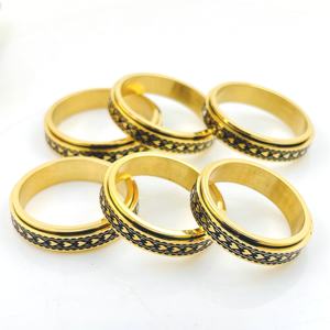 Cincin Spinner Hawaii Titanium Stainless Steel Penghilang Stres Kecemasan Cincin Pertunangan Pernikahan Janji untuk Wanita Ukuran 9-14 - Product Image 4